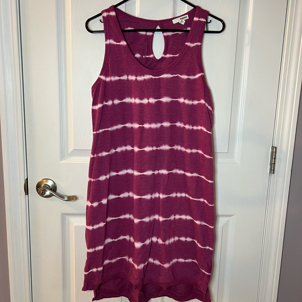 Sonoma Women’s Striped TieDye Keyhole Dress Medium